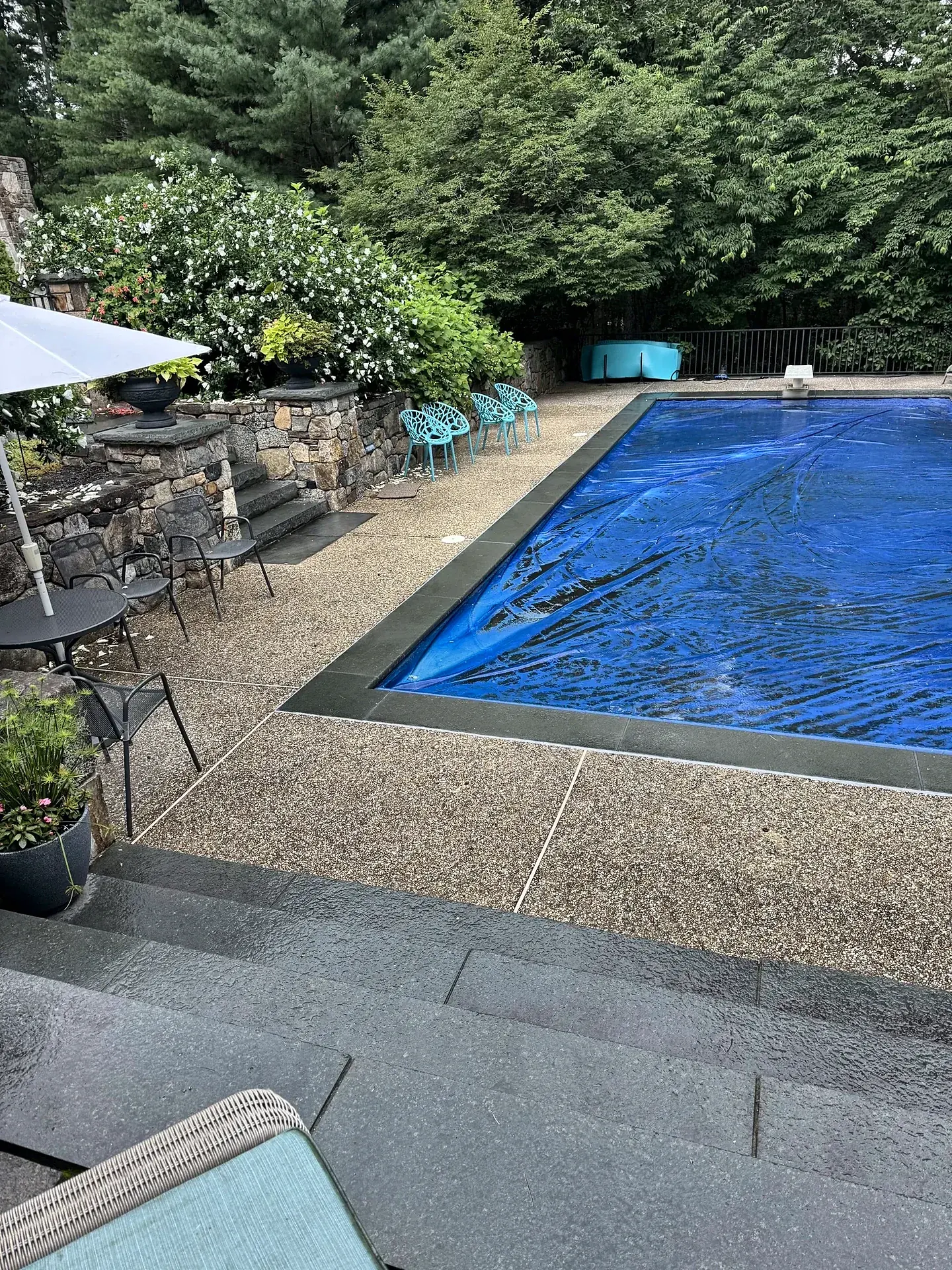 Old concrete pool deck before the replacement