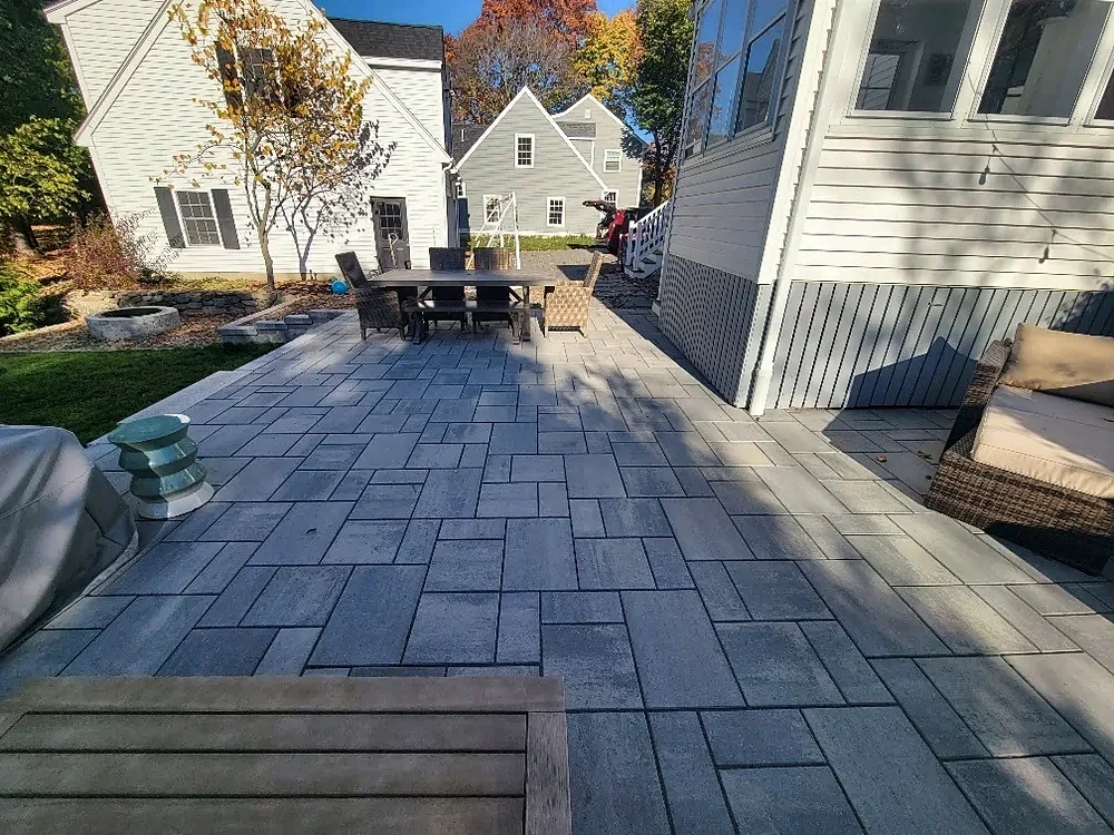 Large paver patio and walkways: finished