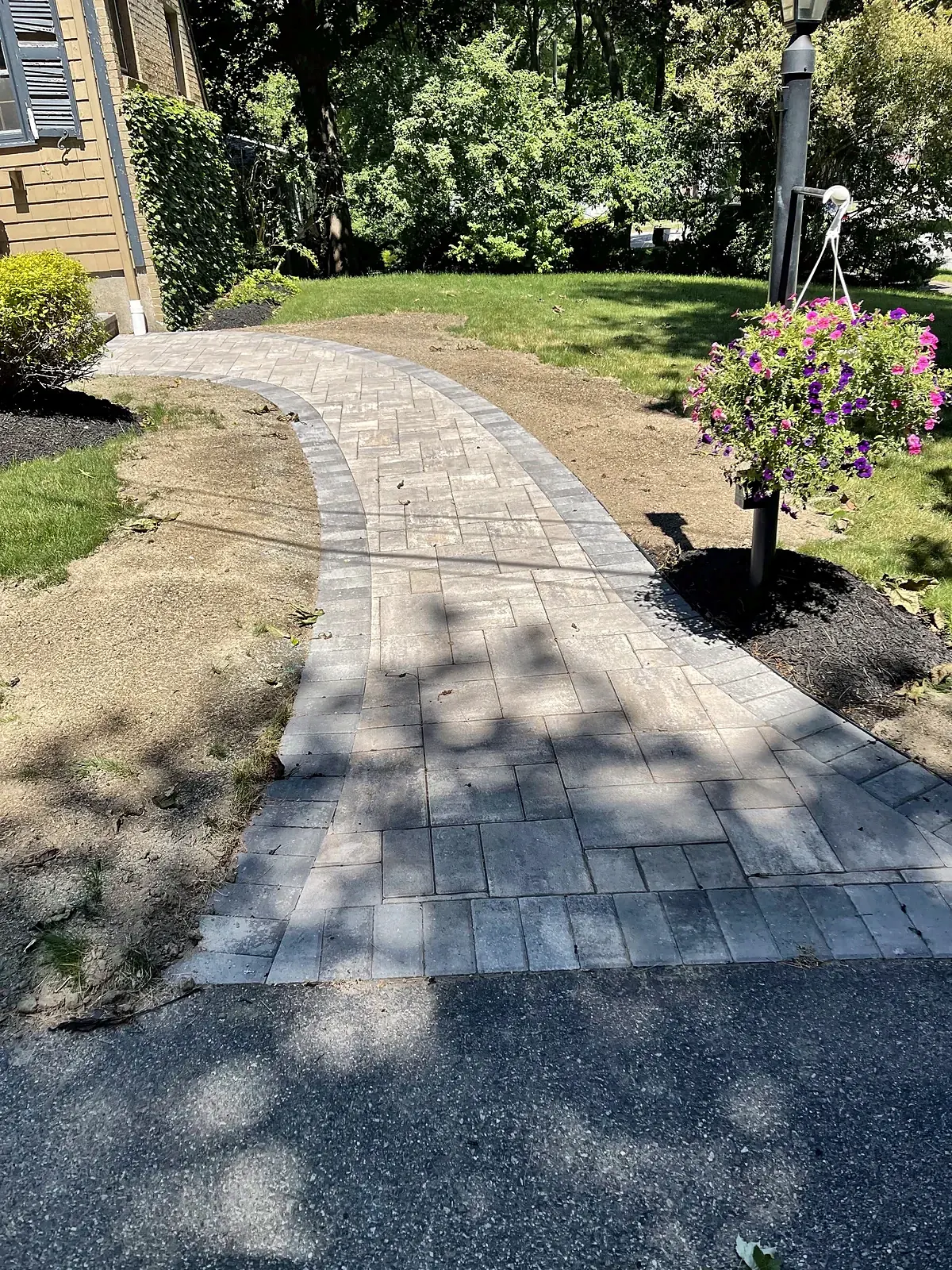 Brick front steps and paver walkway: finished