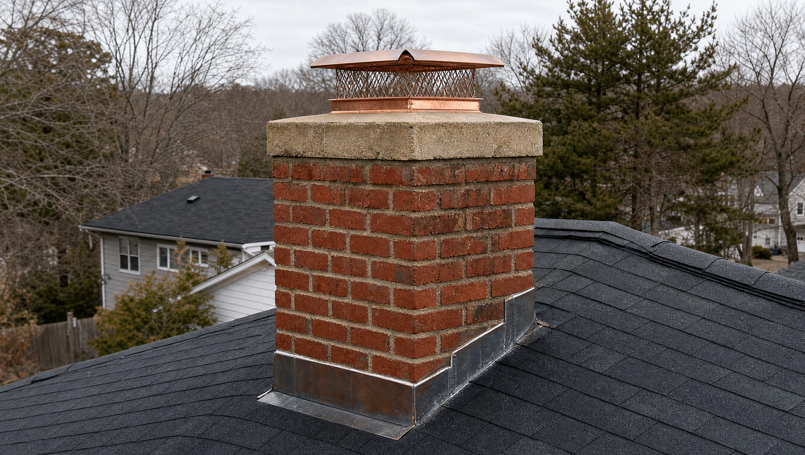 Chimney Crown vs. Cap vs. Flashing: What Each Part Does